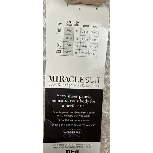 Miraclesuit Women's Sheer Shapewear Open Bust Mid-Thigh Slimmer Size Med - Picture 5 of 8